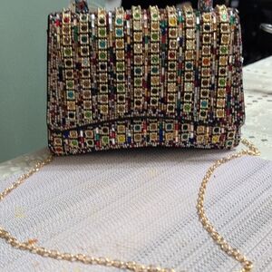 Multicolor Beaded Women's Bag Evening Handbag